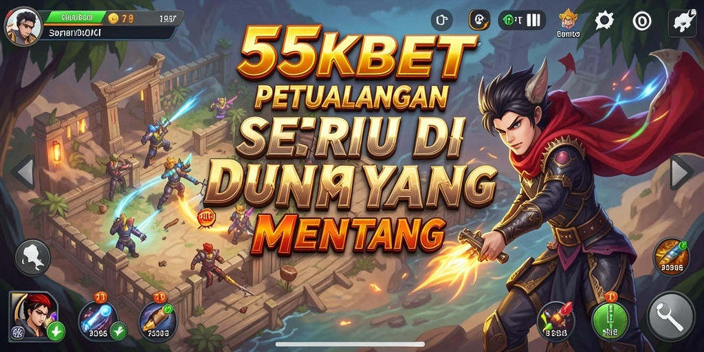 Screenshot 55KBET menunjukkan aksi seru dalam petualangan menantang.