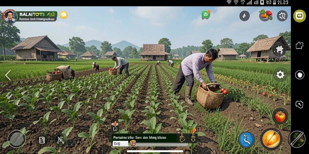 Tampilan menarik dari gameplay BALAITOTO yang penuh warna dan aktivitas pertanian.