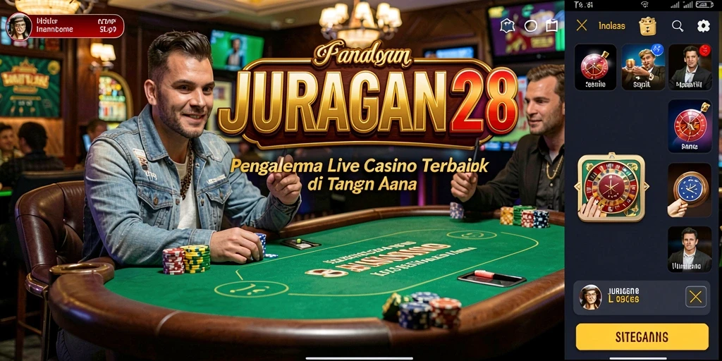 Screenshot JURAGAN28 menunjukkan gameplay Live Casino yang mendebarkan.