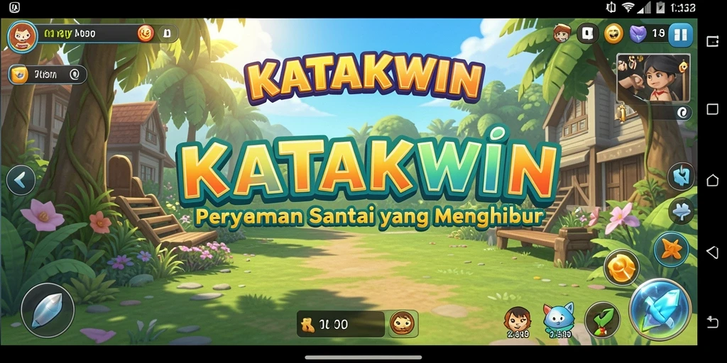 Tampilan permainan KATAKWIN yang ceria dan penuh warna.