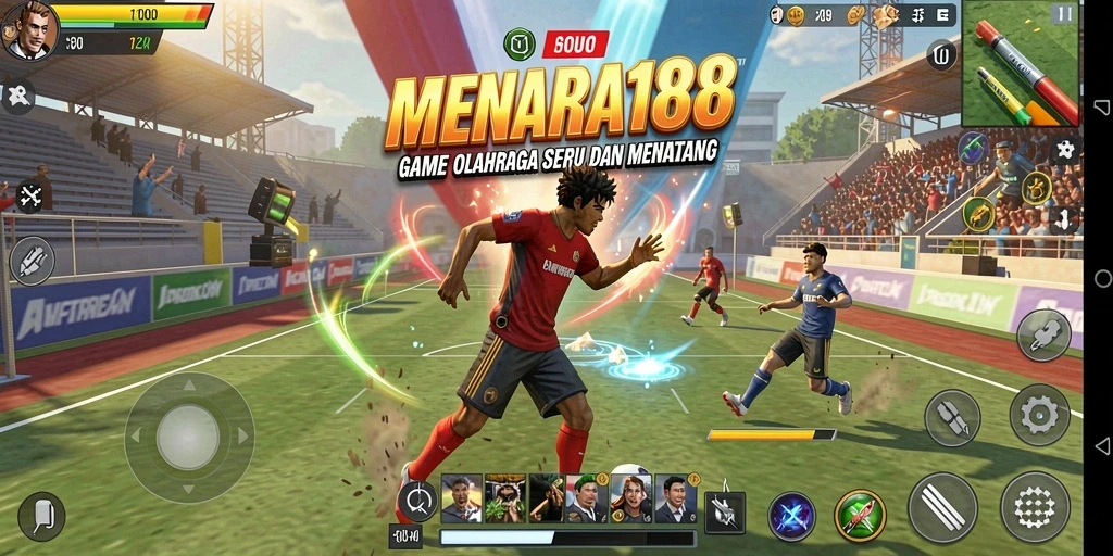 Tangkapan layar MENARA188 menampilkan aksi olahraga yang intens dan seru.