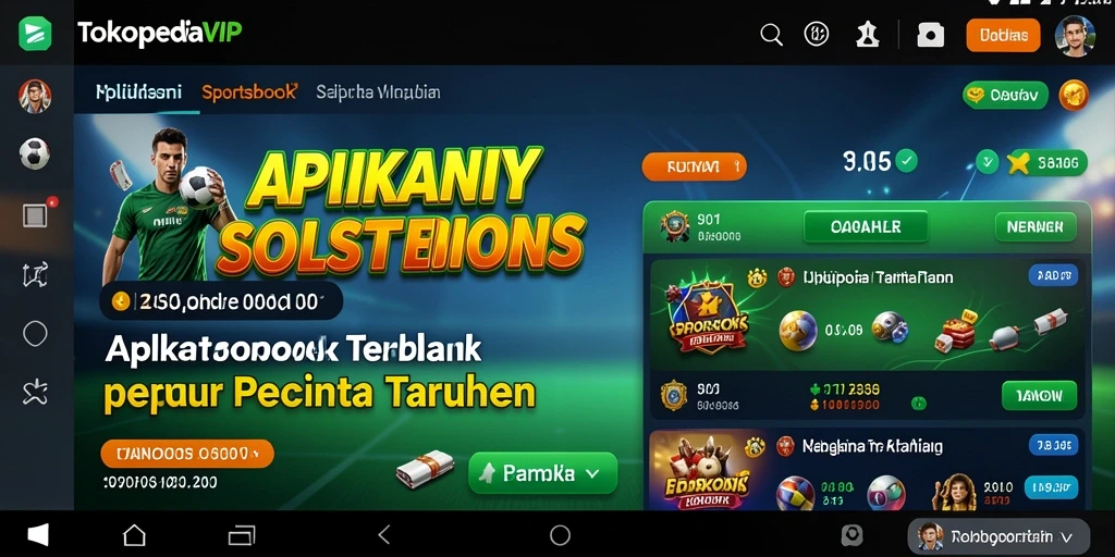 Tangkapan layar utama TOKOPEDIAVIP dengan tampilan taruhan olahraga.