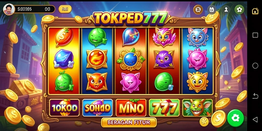 Tampilan gameplay TOKPED777 yang seru dan penuh warna.
